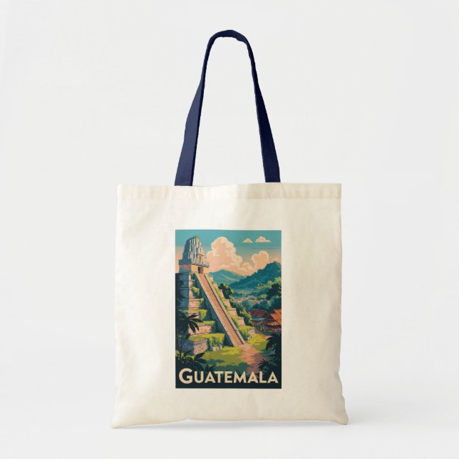 Guatemala Tikal Nationalpark Illustration Travel Tragetasche (Vorne)