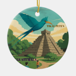 GUATEMALA TIKAL PETEN Retro poster Keramik Ornament