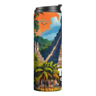 Guatemala   Tikal Reisen Vintag Retro Thermosbecher