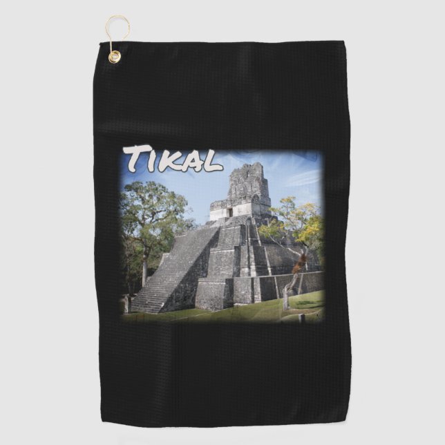 Guatemala Tikal Ruins Temple Golfhandtuch (Vorderseite)