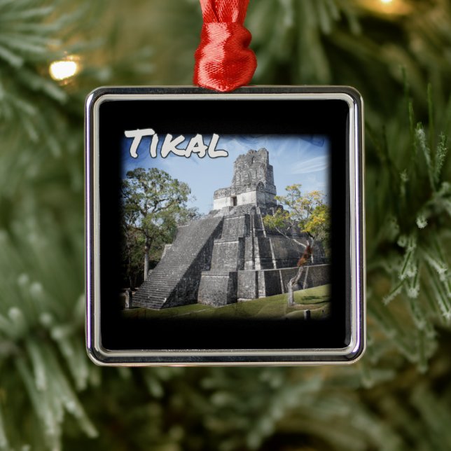 Guatemala Tikal Ruins Temple Ornament Aus Metall (Baum)