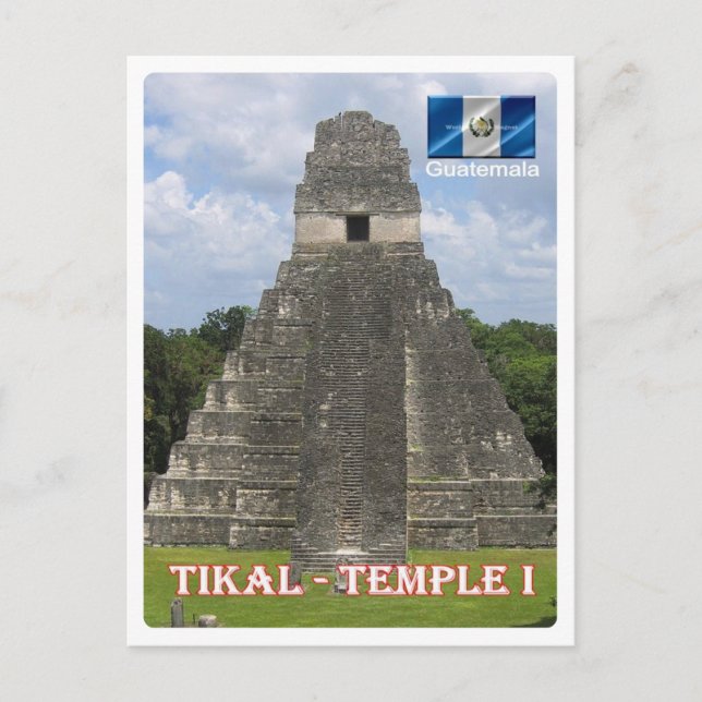 Guatemala - Tikal - Temple I - Postkarte (Vorderseite)