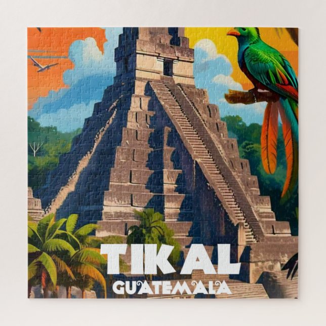 Guatemala Tikal Temple | Vintage Retro (Vertikal)