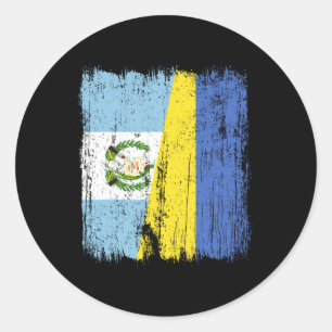 Guatemala Ukraine Halbflagge guatemaltekisch ukrai Runder Aufkleber