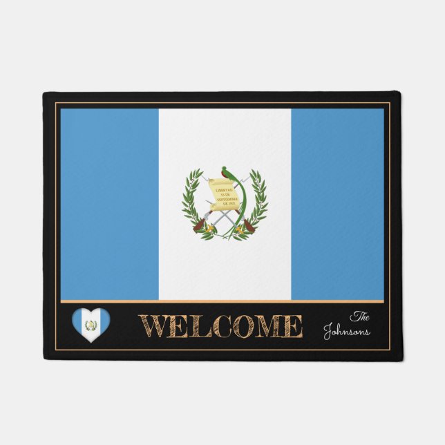 Guatemala und Guatemala Flaggenmatten /Sport Willk Fußmatte (Vorderseite)