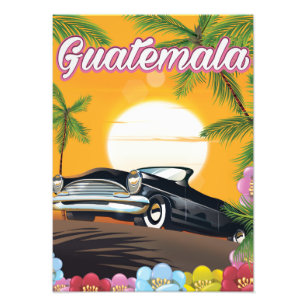 Guatemala Vintage Autovermietung Plakat Fotodruck