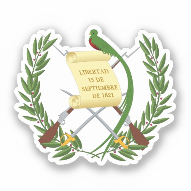 Guatemala-Wappen Aufkleber (Vorderseite)