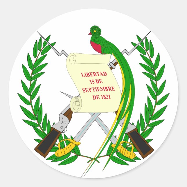 Guatemala-Wappen-Aufkleber Runder Aufkleber (Vorderseite)