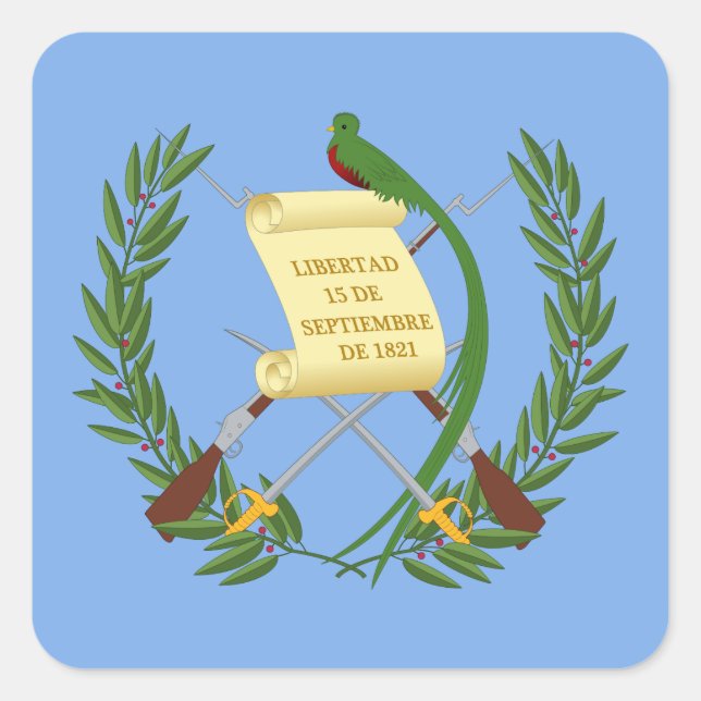 Guatemala-Wappen Quadratischer Aufkleber (Vorderseite)