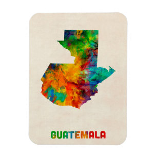 Guatemala Wasserfarbenkarte Magnet