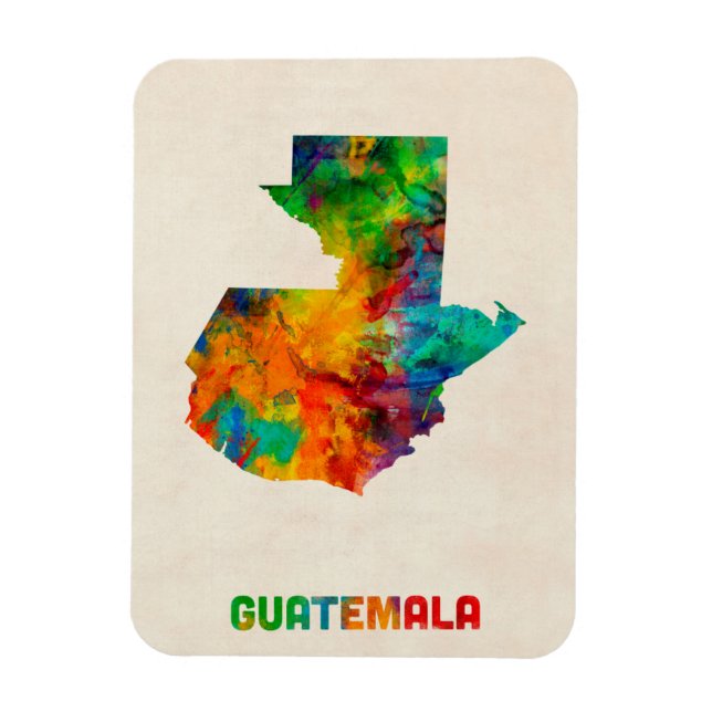Guatemala Wasserfarbenkarte Magnet (Vertikal)