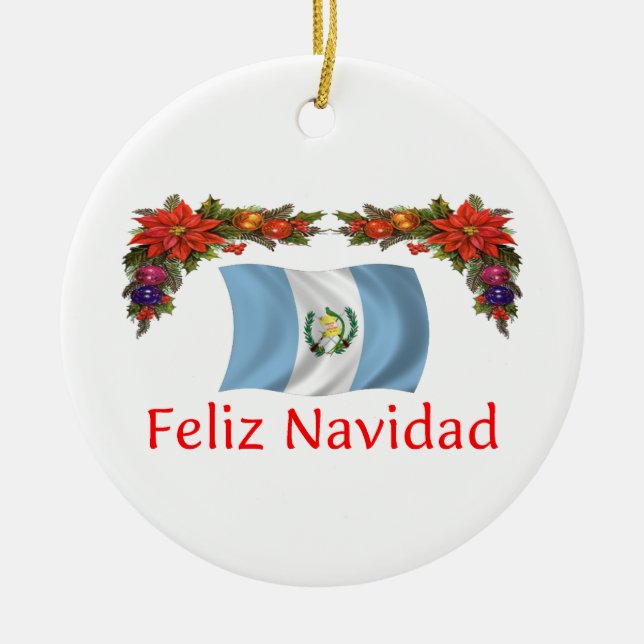 Guatemala-Weihnachten Keramikornament (Vorne)