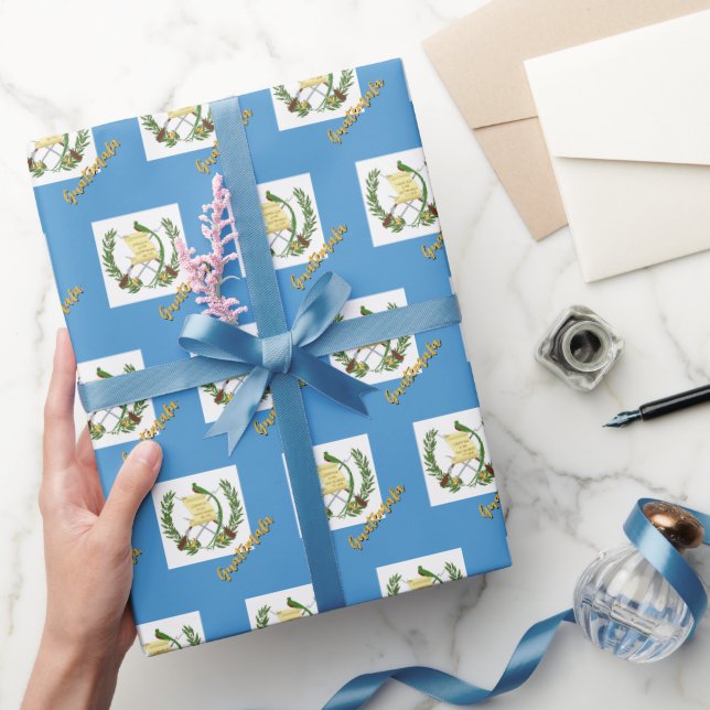 Guatemala Wrapping Paper, Guatemala Flag Patriots Geschenkpapier (Schenken)