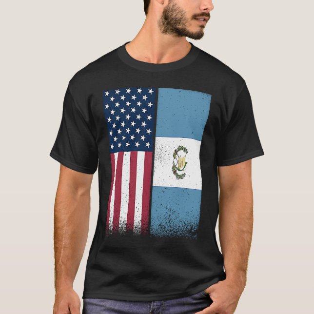 Guatemalan Flag  USA And Guatemala Flags Proud T-Shirt (Vorderseite)
