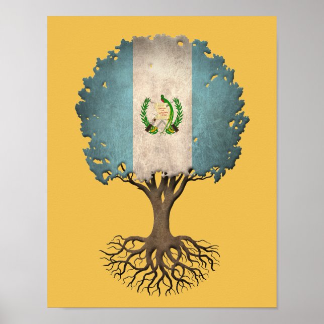 Guatemalas Flaggenbaum des Lebens anpassbar Poster (Vorne)