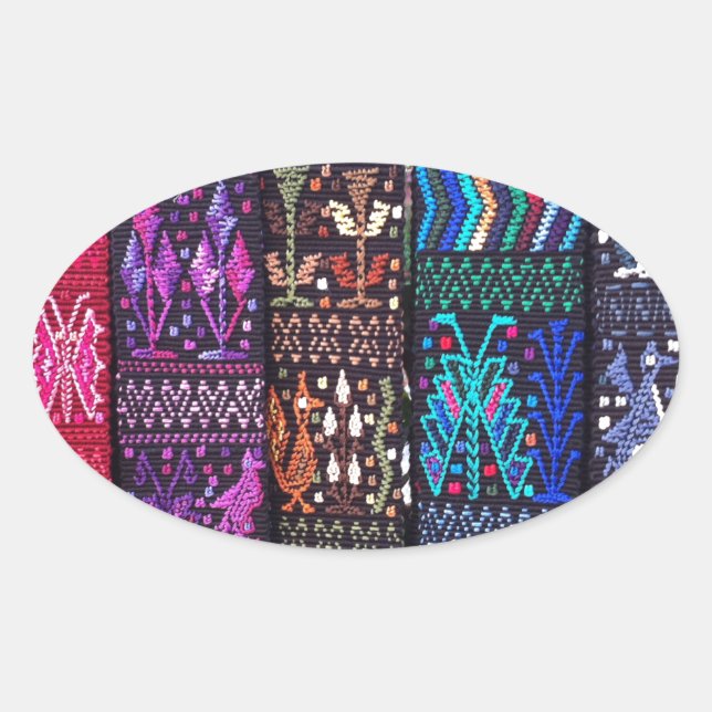 Guatemalas schönes Design Ovaler Aufkleber (Vorderseite)