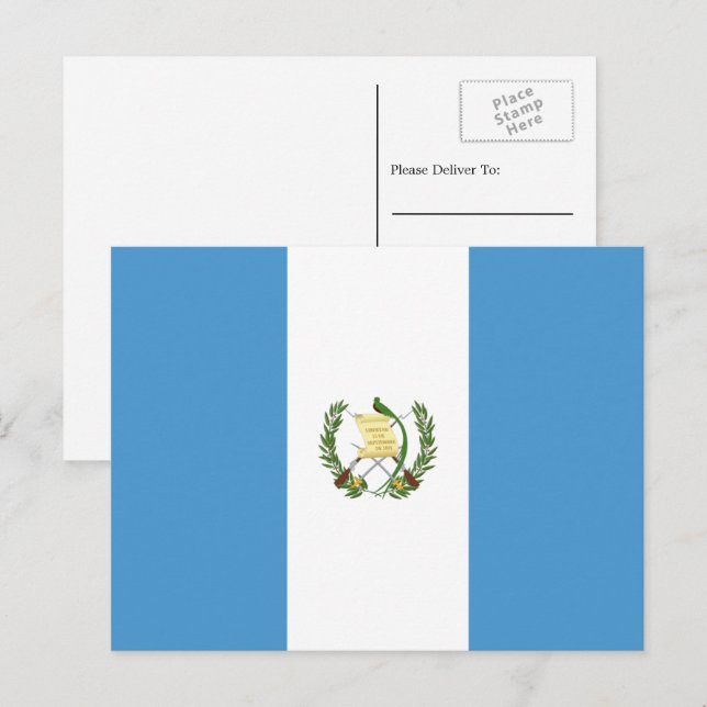 guatemaltekische Flagge, Flagge Guatemalas Postkarte (Vorne/Hinten)