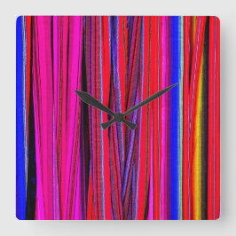 Guatemaltekische Gewebe: Schatz von Chicastenango Quadratische Wanduhr