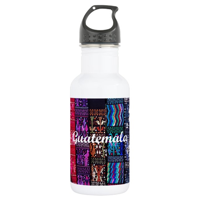 guatemaltekische Textildesigns. Edelstahlflasche (Vorderseite)