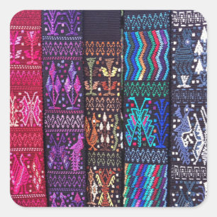 guatemaltekische Textildesigns Quadratischer Aufkleber