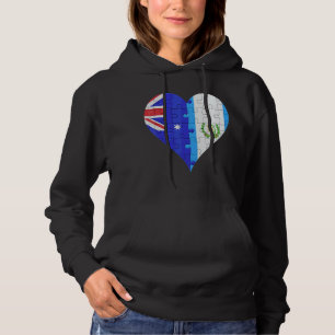 Guatemaltekisches Flaggenherz Hoodie