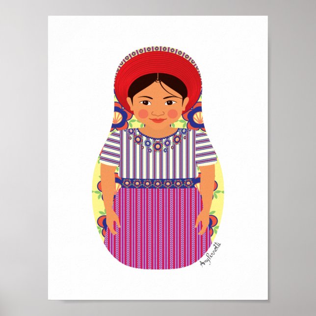 Guatemaltekisches Matrjoschka-Plakat Poster (Vorne)