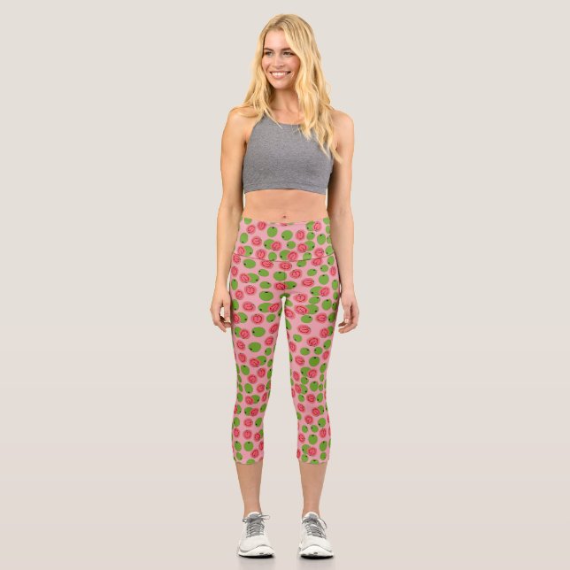 Guava Fruit Pattern Capri Leggings (Vorderseite)