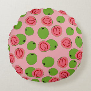 Guava Fruit Pattern Rundes Kissen