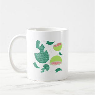 Guava Greenery Pink Green Fruit Pattern Kaffeetasse