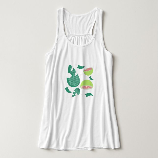 Guava Greenery Pink Green Fruit Pattern Tank Top (Design Vorderseite)