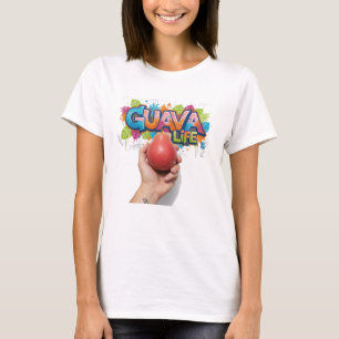 Guava Life Hand hält reife Frucht Street Art Stil T-Shirt