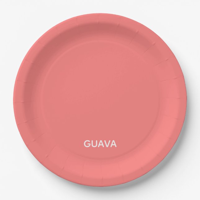 Guava rosa Farbname Pappteller (Vorderseite)