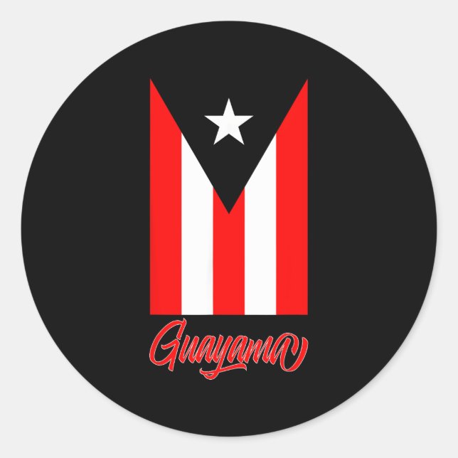 Guayama City Puerto Rico Flag S Runder Aufkleber (Vorderseite)