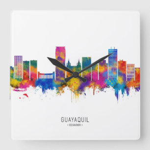 Guayaquil Ecuador Skyline Quadratische Wanduhr
