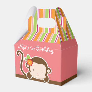 Guck-guck-Affen-Safari-gestreifte Partygeschenkbox Geschenkschachtel