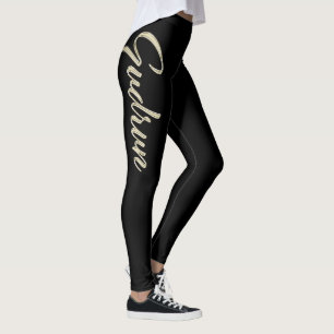 Gudrun white gold Handwriting Hose Leggings