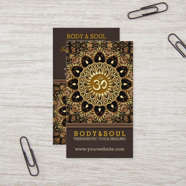 Guérir la Terre Batik Yoga Cartes de visite (Devant/Arrière en situation)