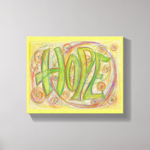 Guérir l'espoir Word Art Peinture Toile Enveloppé 