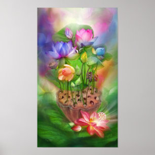 Guérir Lotus Chakras Poster d'art