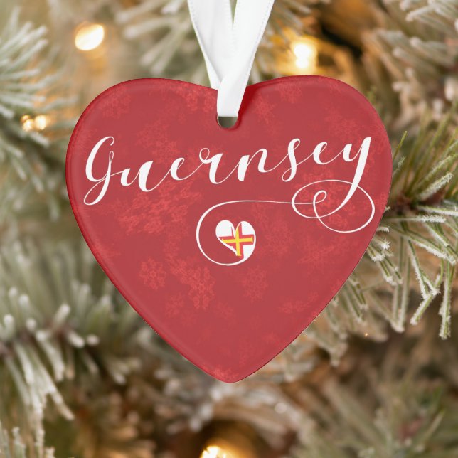 Guernesey Drapeau Coeur, Îles Anglo-Normandes (Arbre)