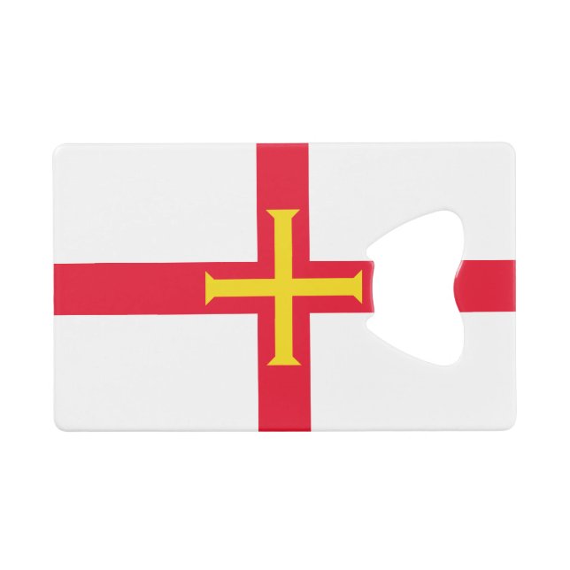 Guernsey Flag Geldbeutel Flaschenöffner (Vorderseite (Horizontal))