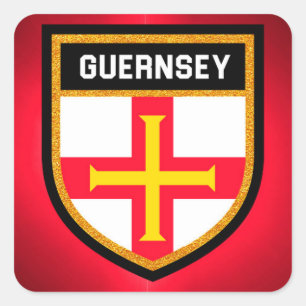 Guernsey Flag Quadratischer Aufkleber