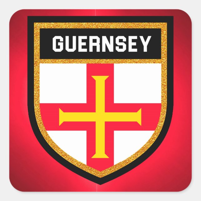 Guernsey Flag Quadratischer Aufkleber (Vorderseite)