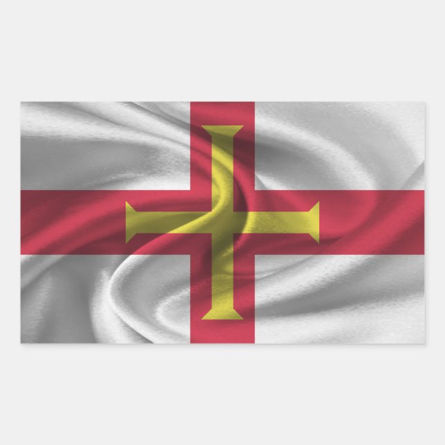 Guernsey Flag Rechteckiger Aufkleber (Vorderseite)