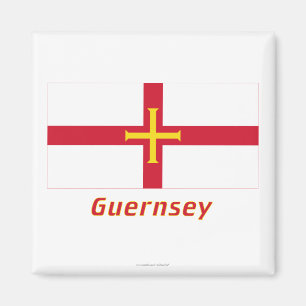 Guernsey-Flagge mit Namen Magnet