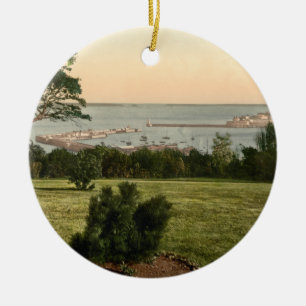 Guernsey-Hafen, Kanal-Inseln, England Keramikornament