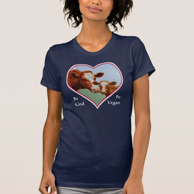 Guernsey Kuh und Kalb Vegan T-Shirt (Vorderseite)
