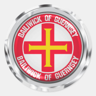 Guernsey Round Emblem Runder Aufkleber