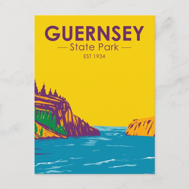 Guernsey Staat Park Wyoming Vintag Postkarte (Vorderseite)
