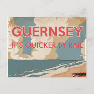 Guernsey Vintage-Dampflokomotive-Reiseposter Postkarte